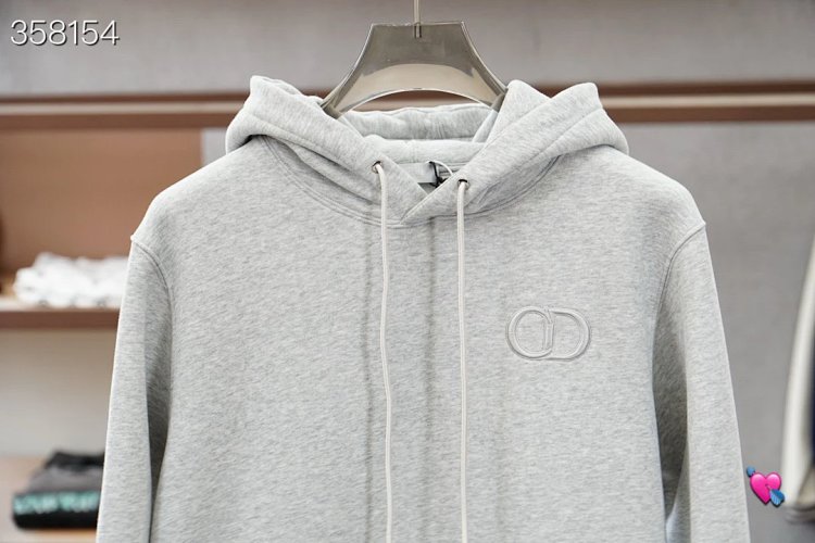 DiorDior classic CD embroidered hooded pure cotton men's fashionable casual hooded sweatshirt | Supe