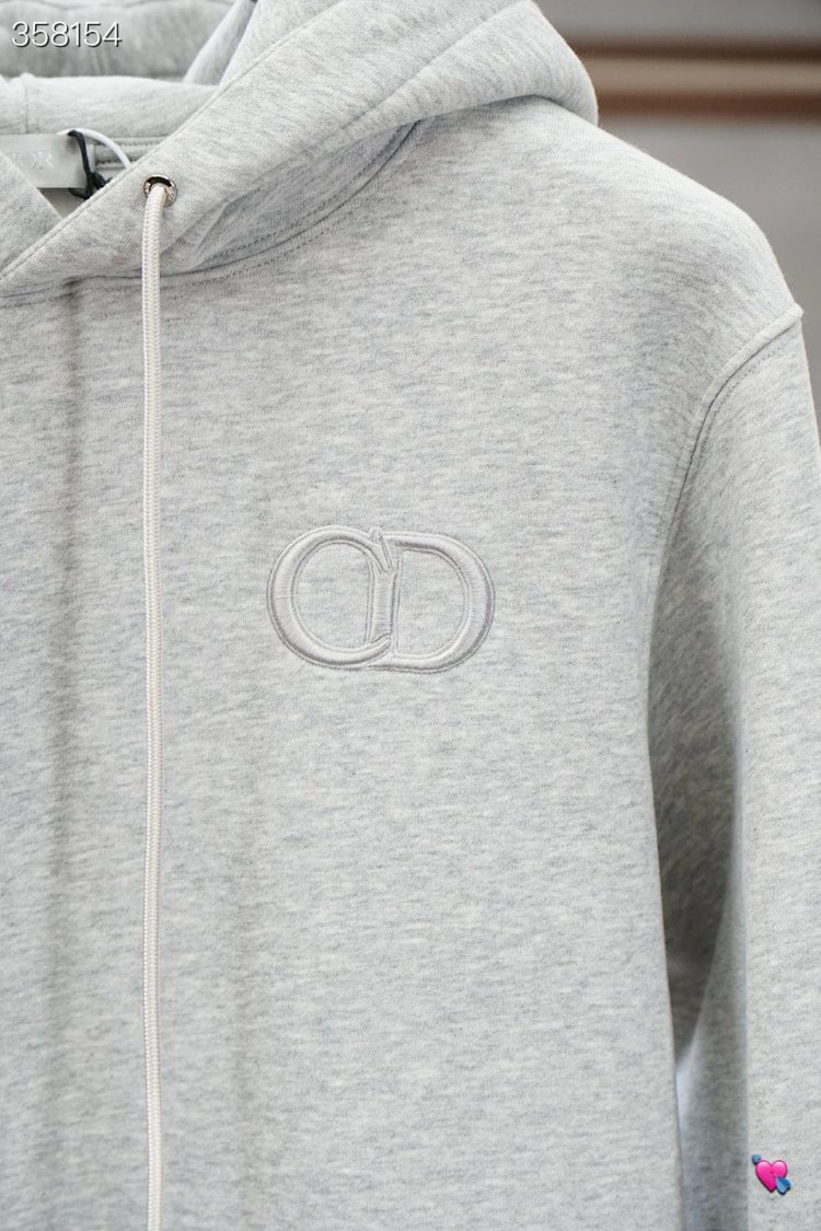 DiorDior classic CD embroidered hooded pure cotton men's fashionable casual hooded sweatshirt | Supe