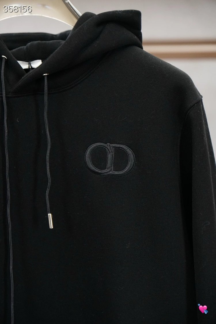 DiorDior classic CD embroidered hooded pure cotton men's fashionable casual hooded sweatshirt | Supe