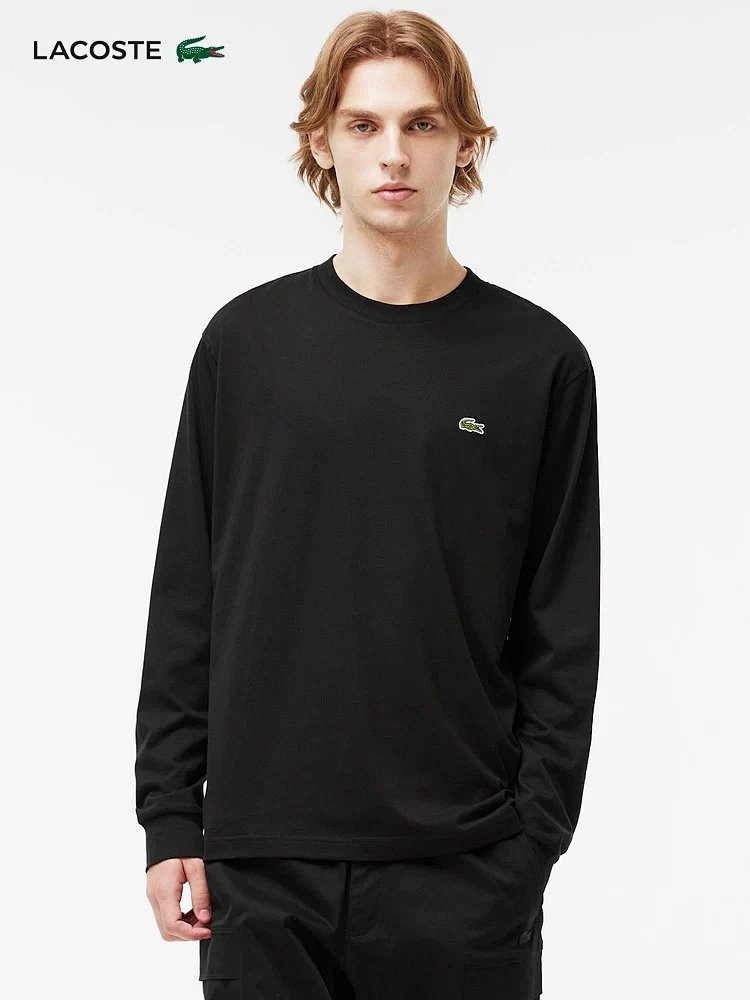 LACOSTE  French crocodile men's pure cotton round neck long sleeved T-shirt TH7307 | Supeerbuy Sprea