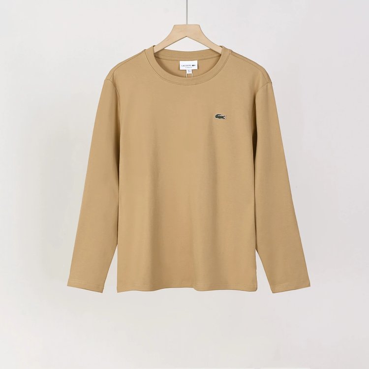 LACOSTE  French crocodile men's pure cotton round neck long sleeved T-shirt TH7307