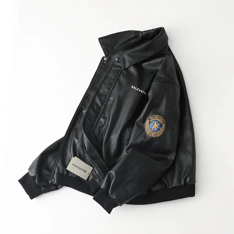 Balenciaga   Simulated PU leather jacket with loose fit | Supeerbuy Spreadsheet