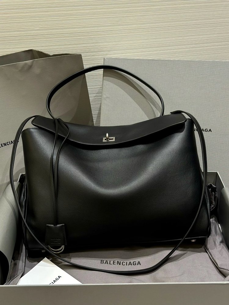 Balenciaga women's bag Rodeo calf leather handbag Kelly bag Postman bag Single s