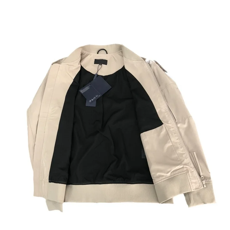 Prada men's jacket baseball collar zipper jacket cardigan solid color men's casual | Supeerbuy Sprea