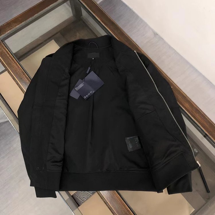 Prada men's jacket baseball collar zipper jacket cardigan solid color men's casual | Supeerbuy Sprea