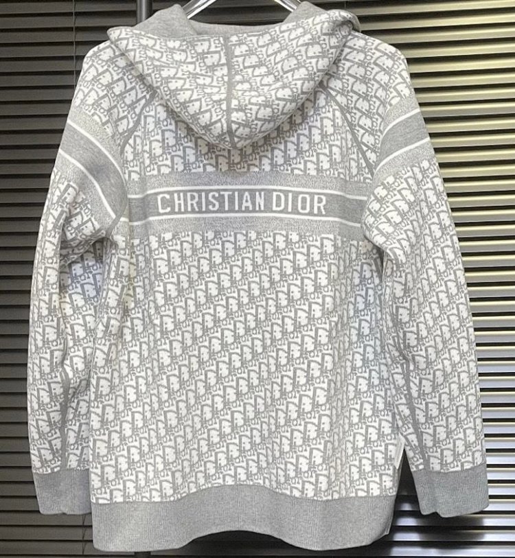 DIOR  Light luxury full print spring and autumn jacket, unisex trendy brand cardigan and hooded jack