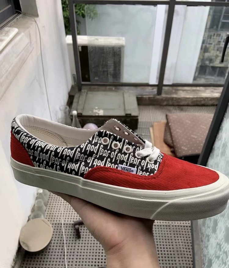 Vans board shoes, one foot low cut shoesFear of God x Vans Era 95 dx white black fog  | Supeerbuy Sp