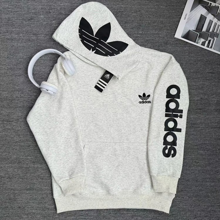 Adidas Kirin arm fleece hooded sweatshirt for men and women, Adidas long sleeved hooded pullover