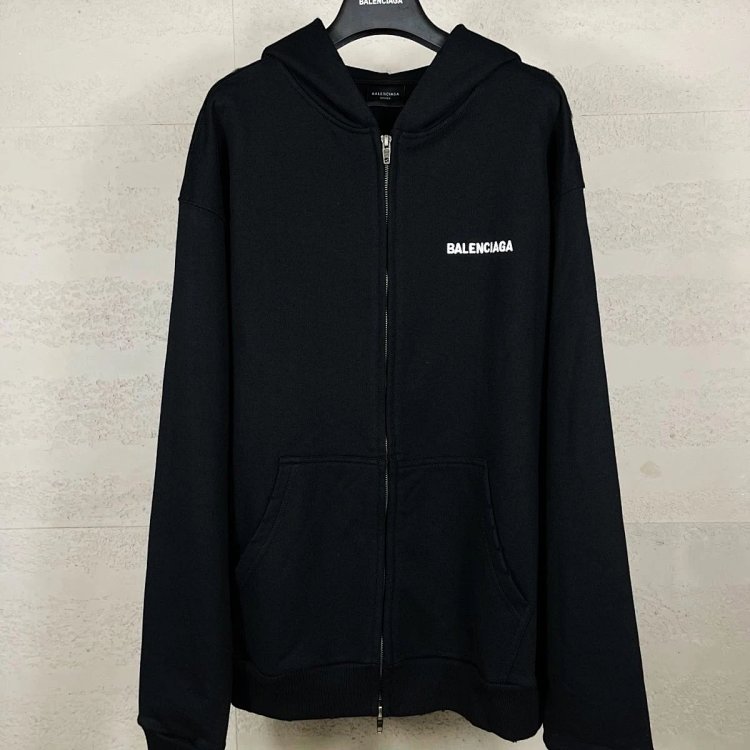 Balenciaga hooded sweatshirt, light luxury jacket, unisex top, long sleeved