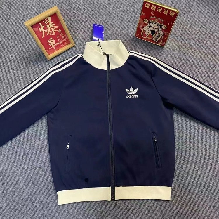 Adidas Clover Jacket Double Zipper Men's and Women's Embroidered Trendy Jacket | Supeerbuy Spreadshe
