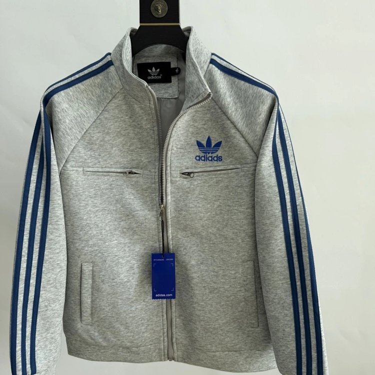 Adidas Three Leaf Clover Spring New Coat Stand up Collar Casual Embroidery Men's and Women's Versati