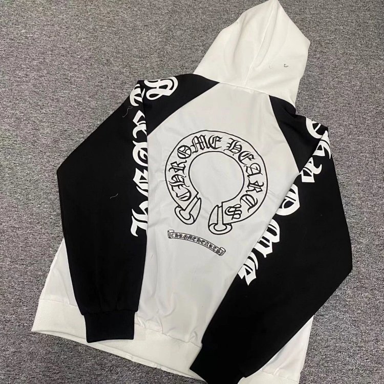 Chrome Hearts light luxury Sanskrit printed spring and autumn cardigan hooded jacket men's trendy br