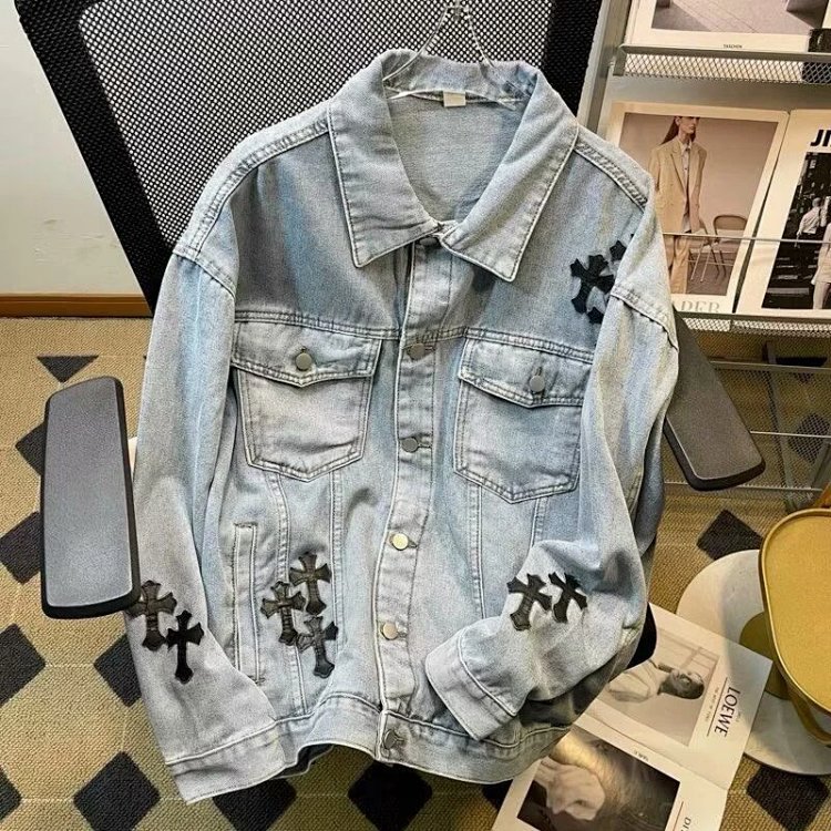 Chrome Hearts Light Luxury Cowboy Printed Coat Spring and Autumn Unisex Trendy Brand Men