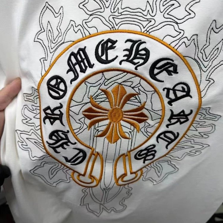 Chrome Hearts Light Luxury Embroidered Short Sleeve T-shirt Black and White Unisex | Supeerbuy Sprea