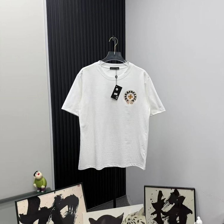 Chrome Hearts Light Luxury Embroidered Short Sleeve T-shirt Black and White Unisex | Supeerbuy Sprea