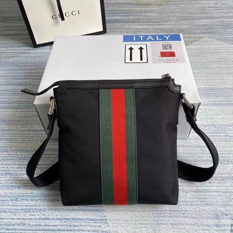 Gucci crossbody bag with red and green stripes, men's shoulder bag, large size 3
