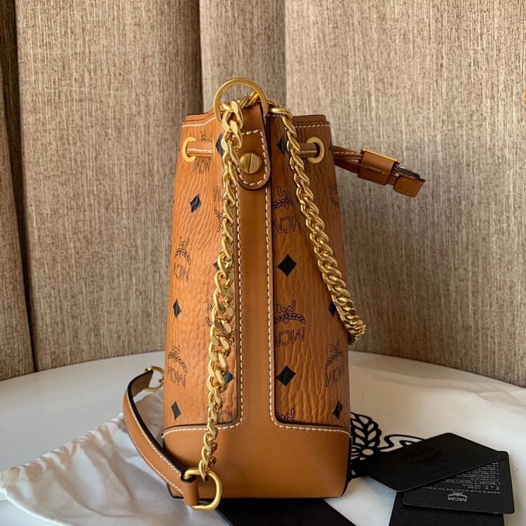 MCM Mini Drawstring Bucket Bag Imported Original Single Handbag Shoulder Bag Crossbody Bag | Supeerb