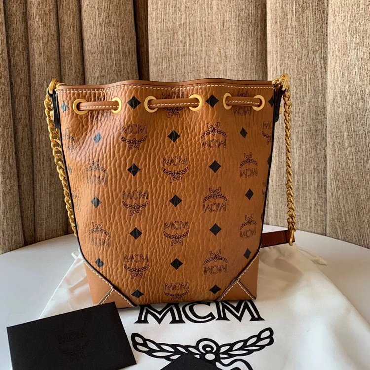 MCM Mini Drawstring Bucket Bag Imported Original Single Handbag Shoulder Bag Crossbody Bag | Supeerb