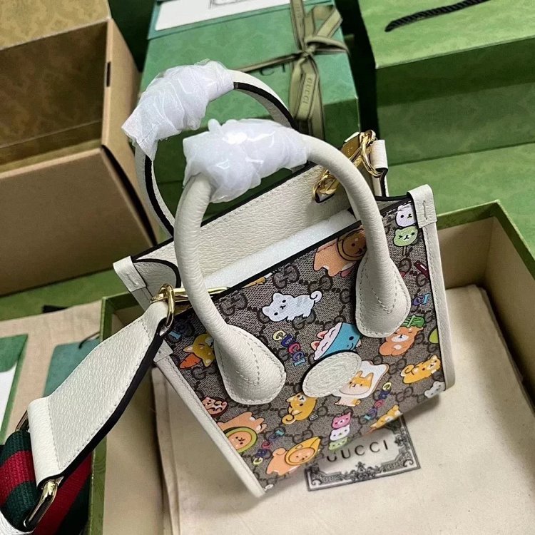 Gucci animal print mini tote bag music score bag crossbody bag shoulder bag unisex 699406 | Supeerbu