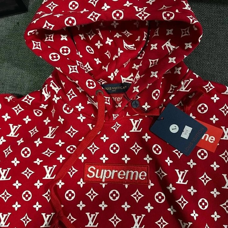 Supreme Co branded Full Print Red Hoodie | Supeerbuy Spreadsheet
