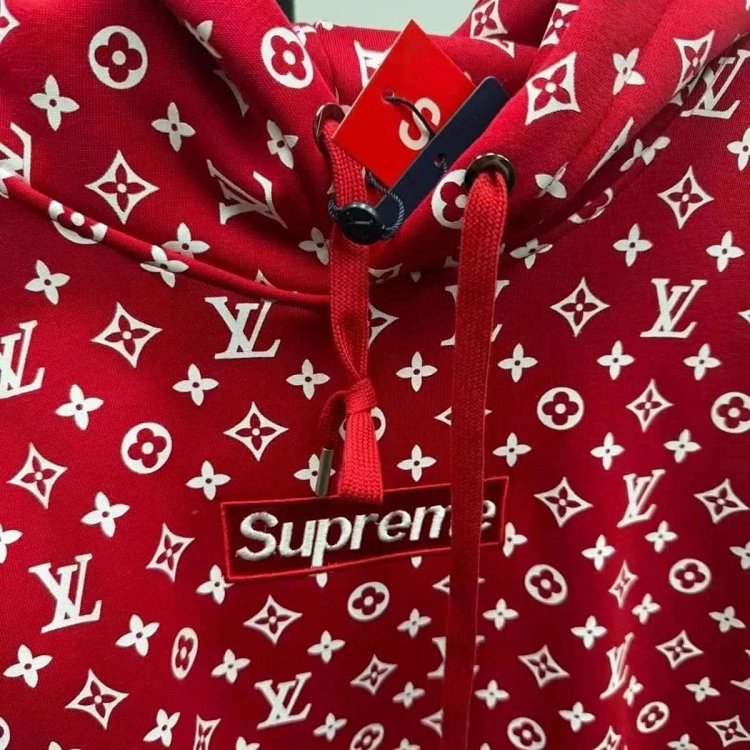 Supreme Co branded Full Print Red Hoodie | Supeerbuy Spreadsheet