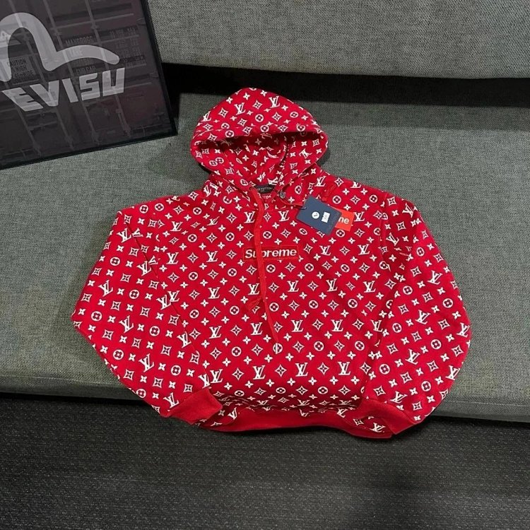 Supreme Co branded Full Print Red Hoodie | Supeerbuy Spreadsheet