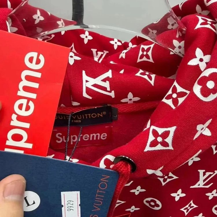 Supreme Co branded Full Print Red Hoodie | Supeerbuy Spreadsheet