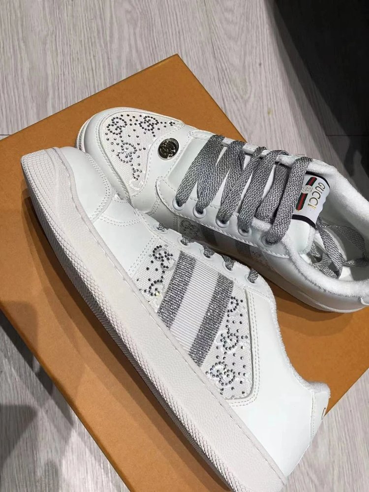 GUCCI dirty shoes, white rhinestone style fashionable board shoes | Supeerbuy Spreadsheet