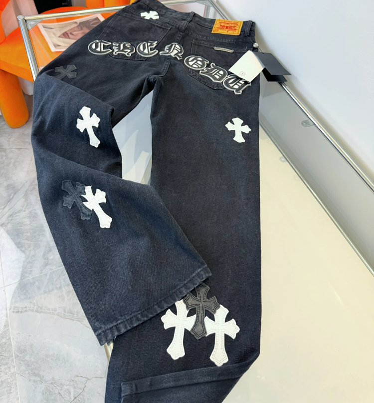 Chrome Hearts  High Street American Limited Loose Trendy Brand Washed Pants | Supeerbuy Spreadsheet