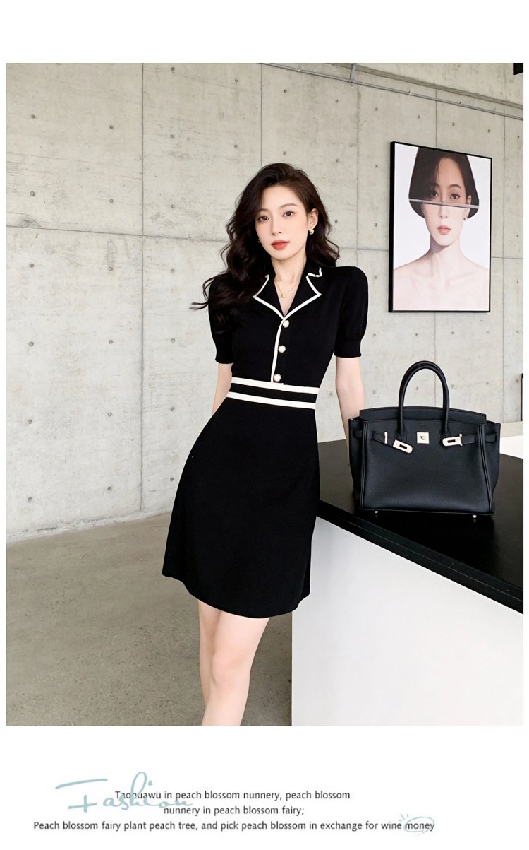 Summer Ice Silk Knitted French Dress | Supeerbuy Spreadsheet