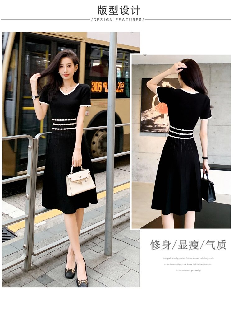 Summer new French Hepburn style small black dress | Supeerbuy Spreadsheet