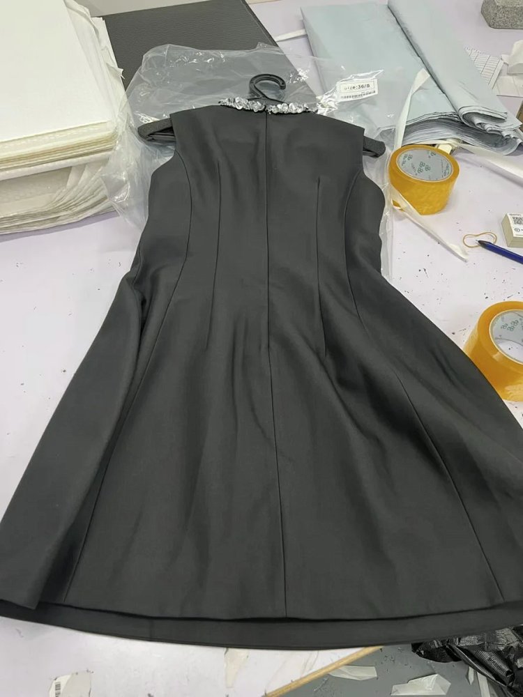Temperament  skirt   socialite solid color sleeveless waist cinching slimming dress | Supeerbuy Spre